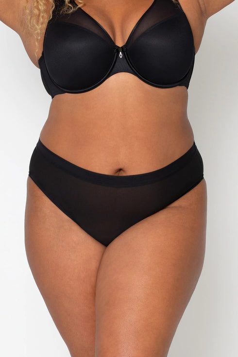 Curvy Couture  Mesh High Cut Brief